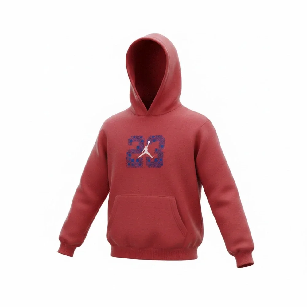 Jordan Men's Red Fleece Pullover Hoodie with 23 Star Logo